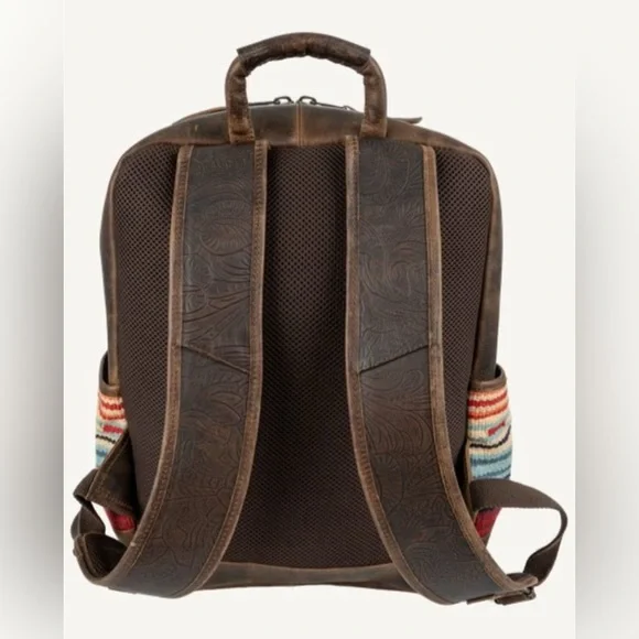 STS Ranchwear Patchwork Backpack - Brown and Blue - Picture 3 of 5